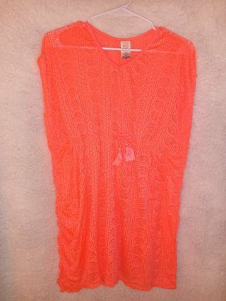 Wonder Nation Bright Orange Beach Cover-Up / Ladies Size Large