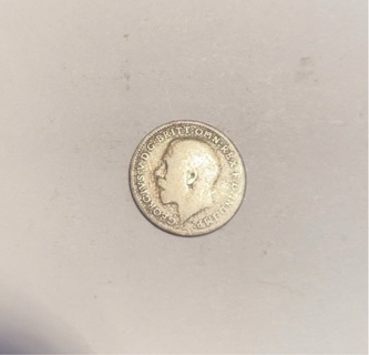 Antique Silver 1921 British 3 Pence Coin