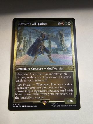 Magic the gathering mtg Havi the All Father etched foil card Assassins Creed