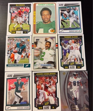 9 Philadelphia Eagles football cards 