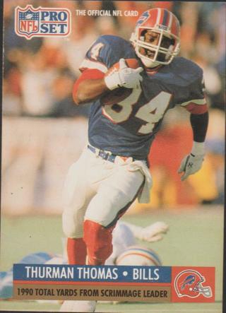 1991 Pro Set Thurman Thomas Buffalo Bills #13