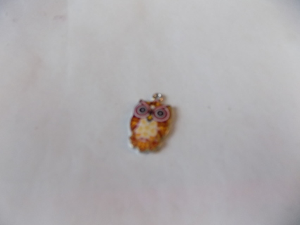 Enameled Owl Charm # 18   1 inch