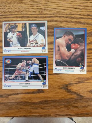 1991 KAYO Boxing trading cards.#93,#94,#95