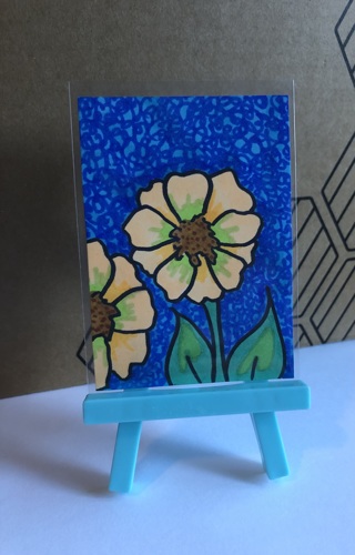 Flowers original drawing aceo