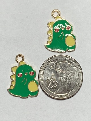 GREEN CHARMS~#17~SET OF 2 CHARMS~FREE SHIPPING!