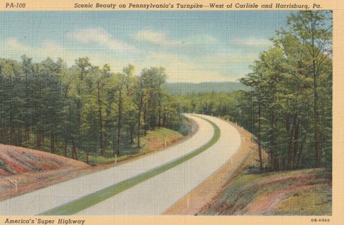 Vintage Unused Postcard: gin: Pennsylvania Turnpike