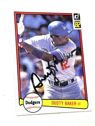 Autographed 1982 Donruss 336 Dusty Baker Los Angeles Dodgers Baseball Card