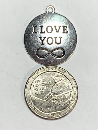 ♥♥I LOVE YOU CHARM~#15~SILVER~1 CHARM ONLY~FREE SHIPPING♥♥