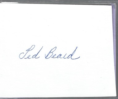 TED BEARD CHICAGO WHITE SOX AUTOGRAPHED CARD