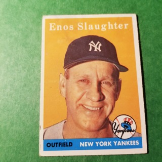 1958 - TOPPS   NRMT+ BASEBALL  CARD NO. 142 - ENOS SLAUGHTER - YANKEES