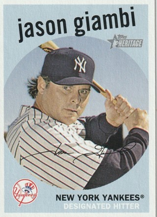 2008 Topps Heritage Black Back Baseball Card Jason Giambi