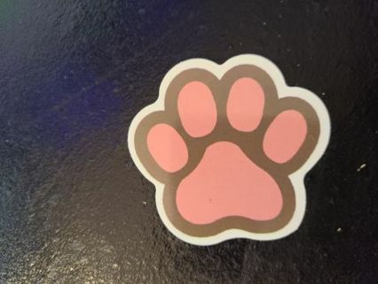 Pink Dog Paw Print Sticker