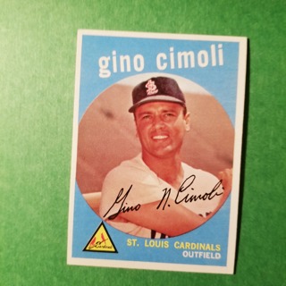  1959 - TOPPS EXMT - NRMT BASEBALL - CARD NO. 418 - GINO CIMOLI - CARDINALS