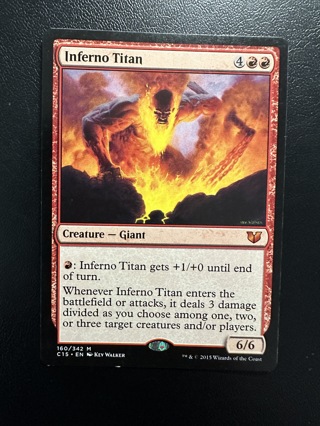 Inferno Titan MTG Magic the Gathering C15 Commander Lightly Played Card