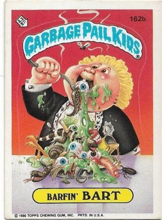 1986 TOPPS GARBAGE PAIL KIDS BARFIN BART CARD