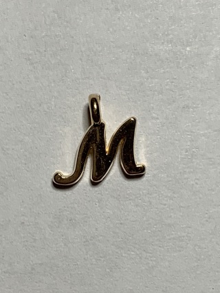 GOLD INITIAL LETTER CHARM~#M3~1 CHARM ONLY~CURSIVE~FREE SHIPPING!