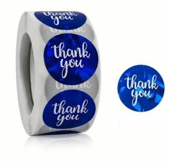 ➡️⭕NEW⭕(4) 1" HOLOGRAPHIC 'thank you' STICKERS!!⭕