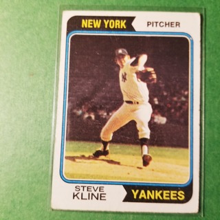 1974 - TOPPS BASEBALL CARD NO. 324 - STEVE KLINE -YANKEES - NRMT+