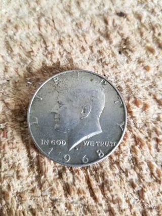 1968 D SILVER KENNEDY HALF DOLLAR