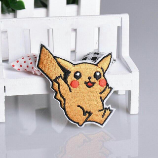 1 PIKACHU Pokemon IRON ON Patch Pocket Monster Clothing accessories Embroidery Applique Badge