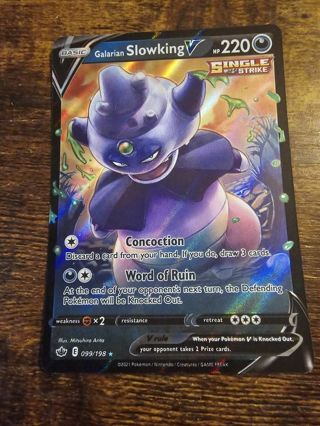 Pokemon Galarian Slowking V 099/198 holo rare card