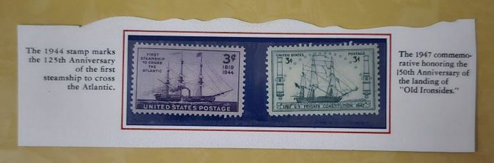 Two Mint .03 Ship US Postage Stamps