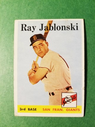 1958 - TOPPS EXMT - NRMT BASEBALL - CARD NO. 362 - RAY JABLONSKI - GIANTS