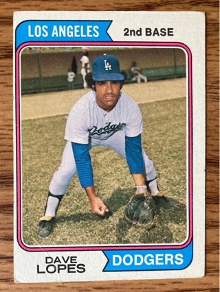 1974 Topps Dave Lopes baseball card 