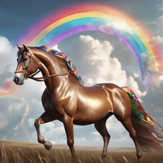 Listia Digital Collectible: Horse Enjoying The Rainbow