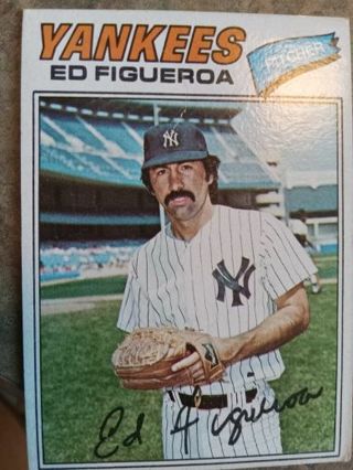 1977 TOPPS ED FIGUEROA NEW YORK YANKEES BASEBALL CARD# 195