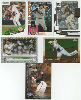 Fantastic Set of 6 Manny Machado San Diego Padres w/3 Inserts & Chrome!