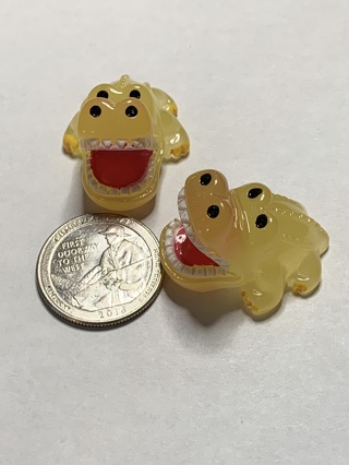 CROCODILES~#9~YELLOW~SET OF 2~GLOW IN THE DARK~FREE SHIPPING!