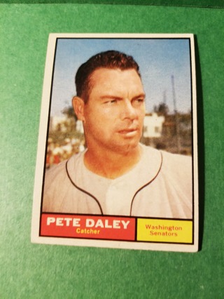 1961 - TOPPS EXMT - NRMT BASEBALL - CARD  NO. 158 - PETE DALEY - SENATORS