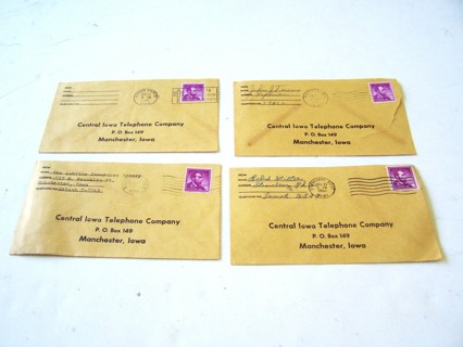 Vintage Four Cent Stamped Envelopes Set of 4