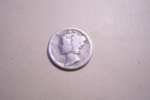 Silver 1941-S Winged Liberty Head Mercury Dime