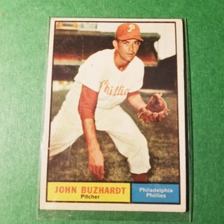 1961 - TOPPS BASEBALL CARD NO. 3 - JOHN BUZHARDT - PHILLIES