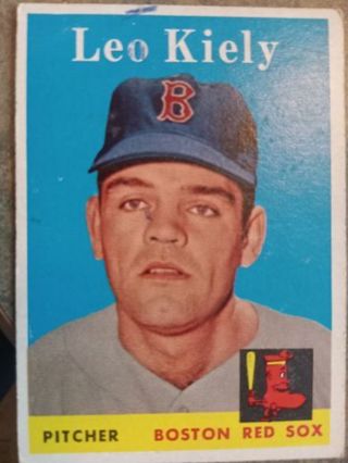 1958 T.C.G. LEO KIELY BOSTON RED SOX BASEBALL CARD# 204