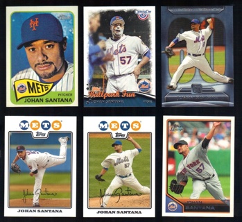 Johan Santana 6 different Cards - New York Mets