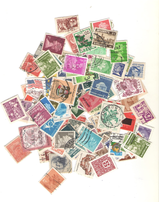 STAMP LOT (50) Stamps Mixed Random Hinged Used Collectible GIN
