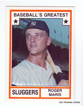 Roger Maris, 1982 TCMA Greatest Sluggers Card #2, New York Yankees, (LB8)