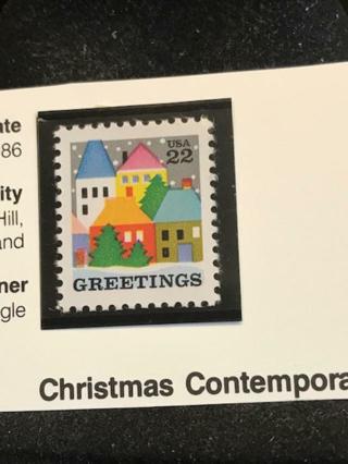 2245 Christmas Village Scene US Single Mint/nh