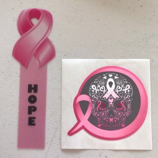 Breast Cancer Support Sticker & Bookmark, Free Mail 