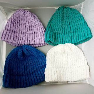 Lot of 4 Handmade Knit Winter Hats