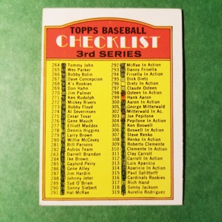 1972 - TOPPS BASEBALL CARD NO. 251 - 3RD SERIES CHECKLIST