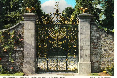 Vintage Postcard Bamberg Gate, Powerscourt Garden, Ireland