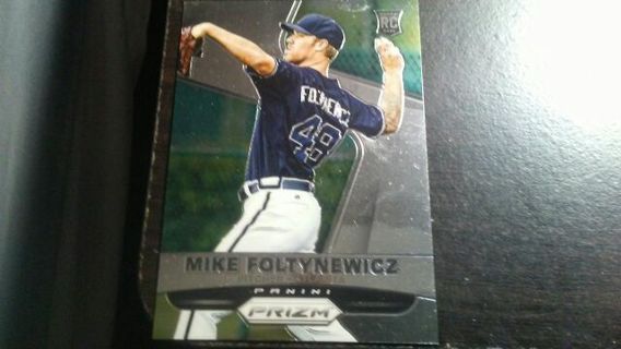 2015 PANINI PRIZM MIKE FOLTYNEWICZ ATLANTA BRAVES BASEBALL CARD# 177