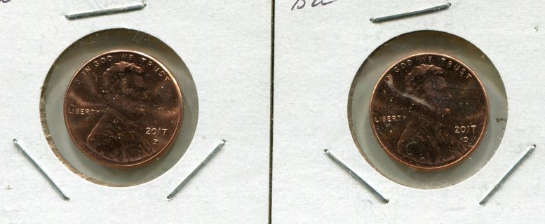 2017 P & D Lincoln Cents-B.U. First Ever "P" Mint Mark