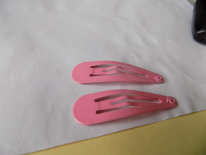 Pair of metal hair clips # 6 light pink