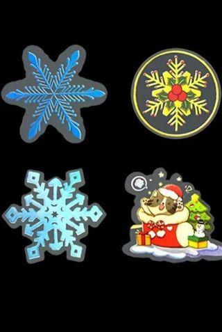 ➡️⛄(8) 1.5" BEAUTIFUL SNOWFLAKES & CHRISTMAS KITTY STICKERS!!⛄CAT