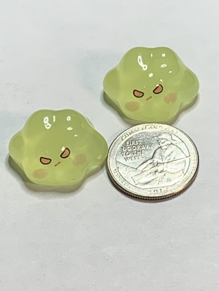 CLOUDS~#11~GREEN~SET OF 2 CLOUDS~GLOW IN THE DARK~FREE SHIPPING!